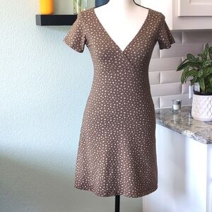 Brandy Melville Brown and Cream Midi Dress